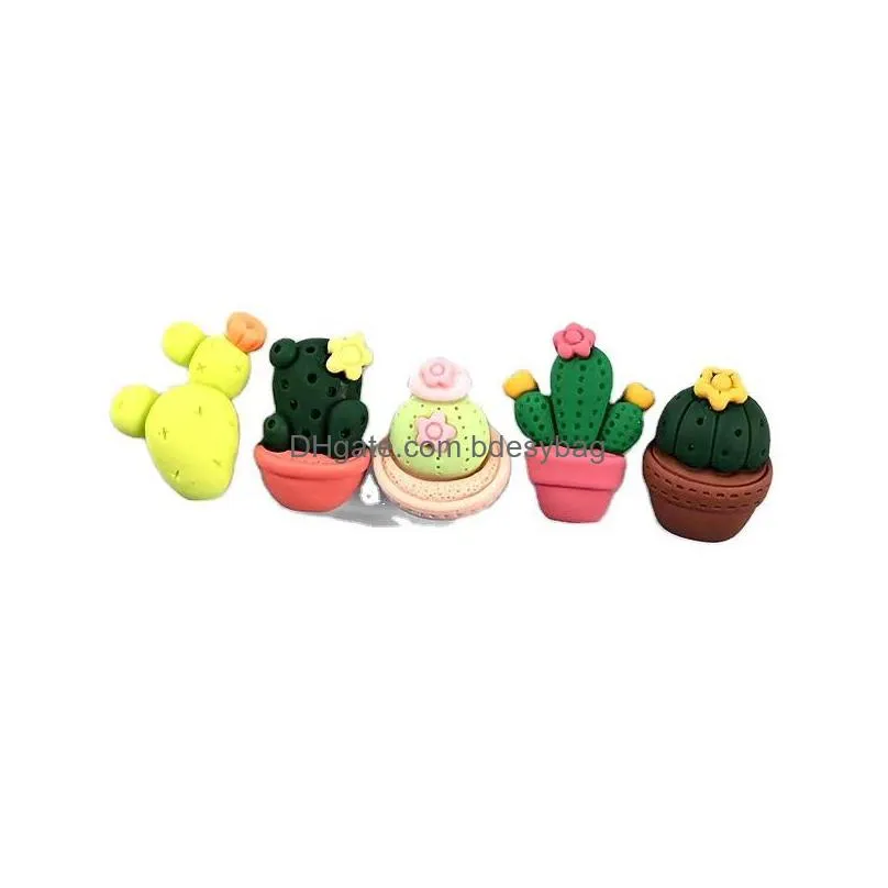 20pcs resin components lifelike mini artificial fleshy cactus plant micro landscape decorative miniature figurines diy potted garden home