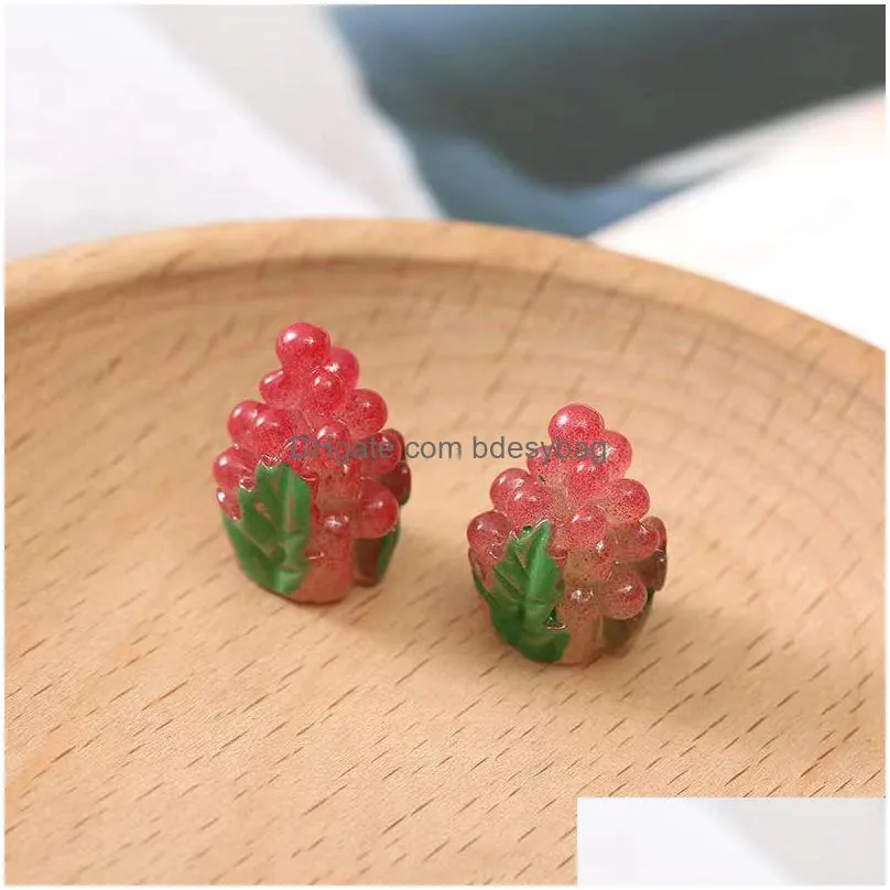 30pcs cute fruits resin components charms tangerine strawberry cabochon scrapbooking hair bow center embellishments diy accessorie