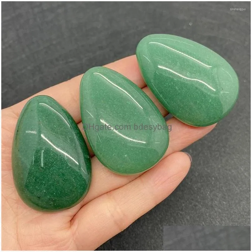 charms natural stone cabochon green aventurine oval embossed nonporous charming ladies diy ring earrings making jewelry accessories