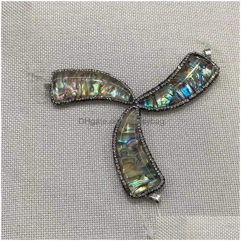 charms 2pcs natural abalone shell colorful pepper pendant sequin charm fashion jewelry diy necklace earring accessories 25x55mmcharms