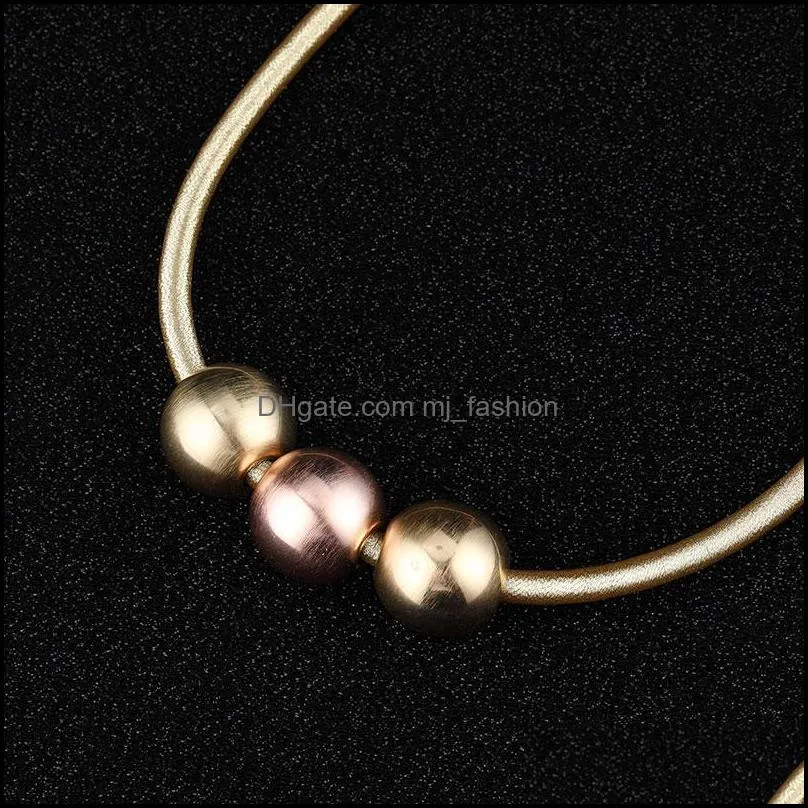 classic thick cool gold silver beads pendant choker necklace for women ccb material hypoallergenic chian necklace fashion jewelry