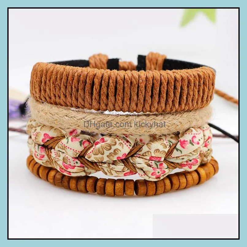 leather bracelets for women fashion ladies bohemian multilayer wide wrap bracelet