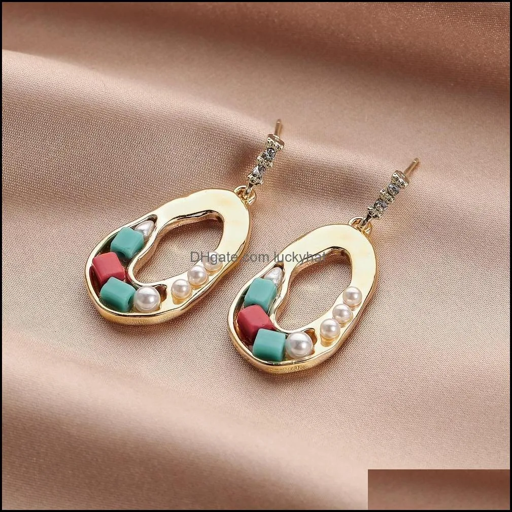 hollow metal earrings for women big geometric statement gold metal stud earrings trendy jewelry accessories