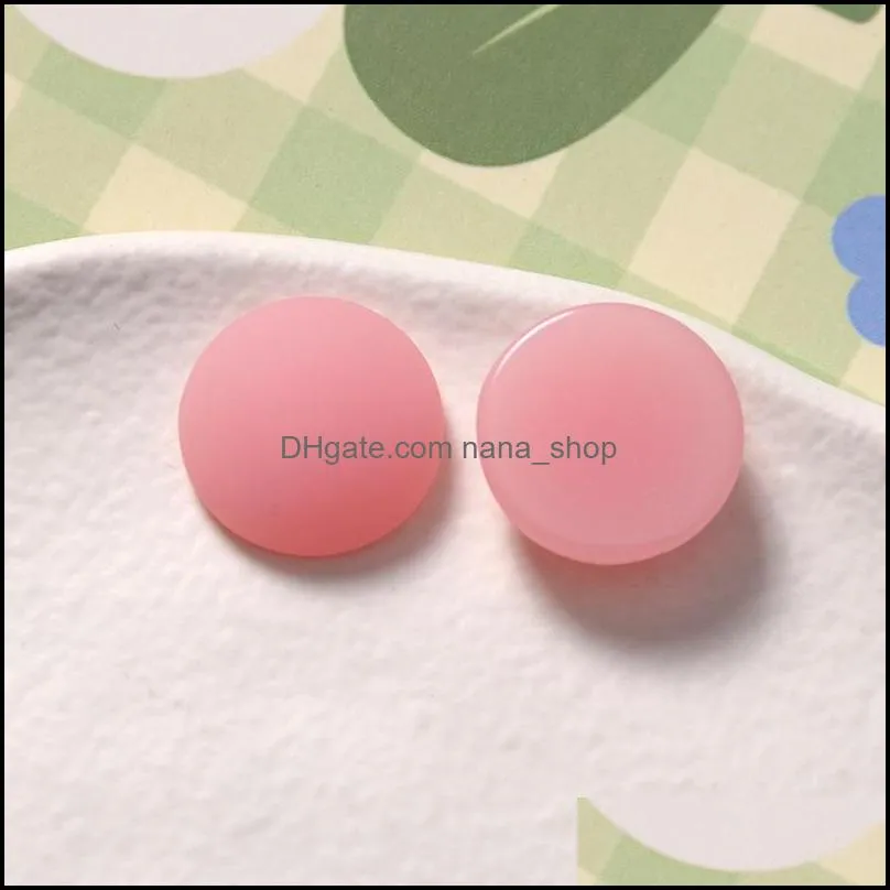 spring style 100pcs/lot 19mm color matte geometry rounds shape flatback resin cabochon beads diy jewelry earring hair clip accessory 469