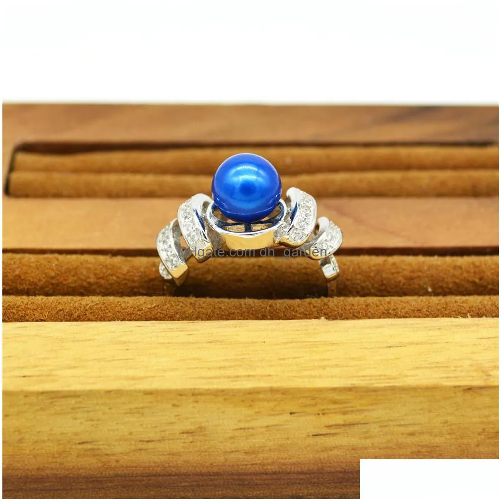 handmade high quality silver plated unique ring with 78 mm pearl adjustable for your pearl oyster party