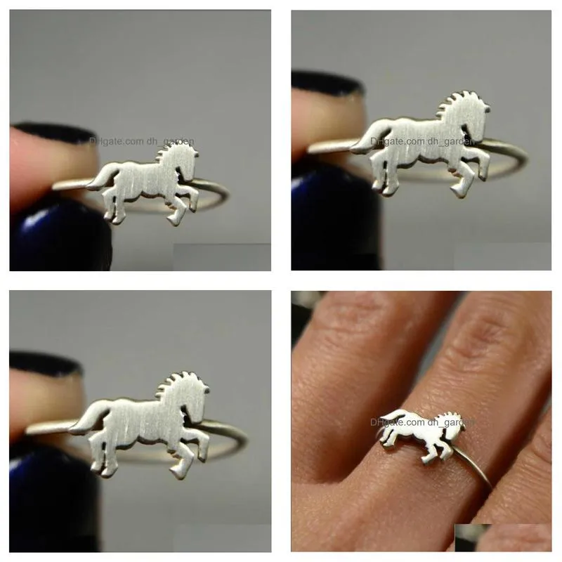 wholesale silver success horse ring european and american mens fashion simple ring gift for christmas jzr038