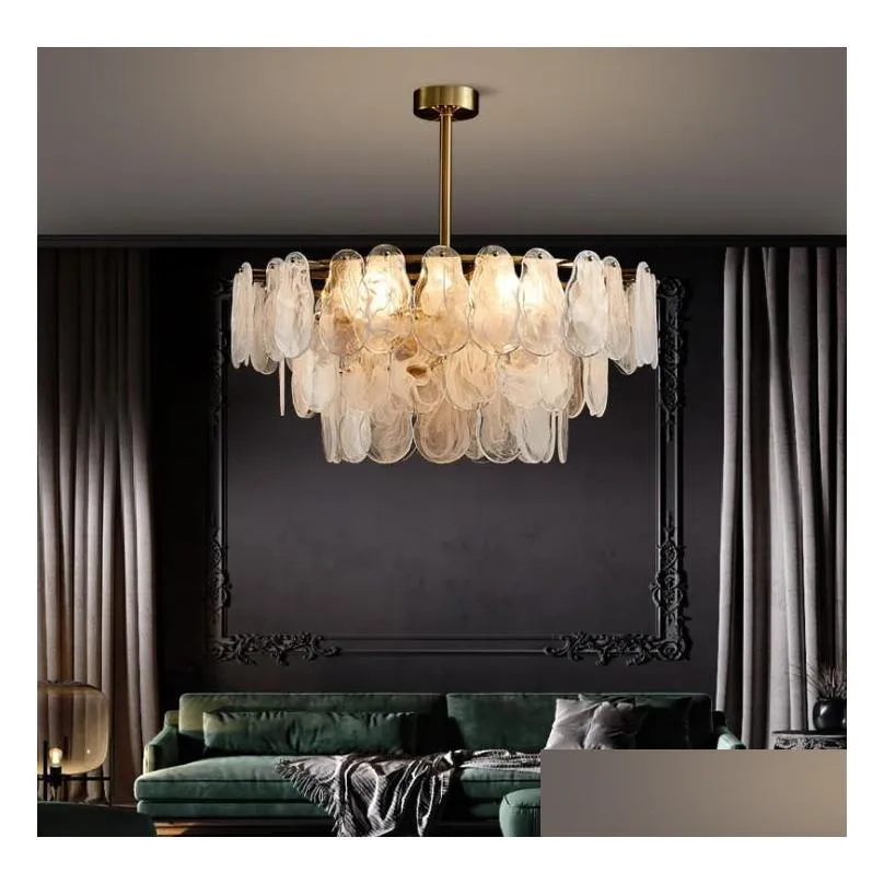 french crystal chandeliers lighting lamps living room white texture villa modern light luxury dining decorative lights