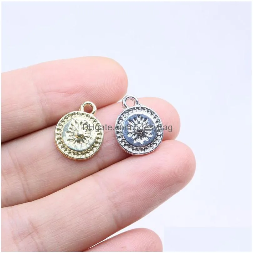 charms eruifa 20pcs 12mm zinc alloy star moon coin wholesales necklace earring bracelet jewelry diy handmade 2 colorcharms