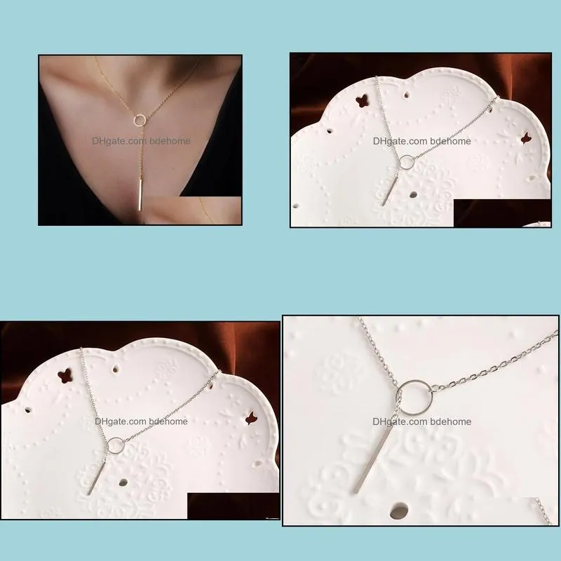 necklaces pendants women simple shaped choker statement necklaces 18k gold plated long charms chains necklaces
