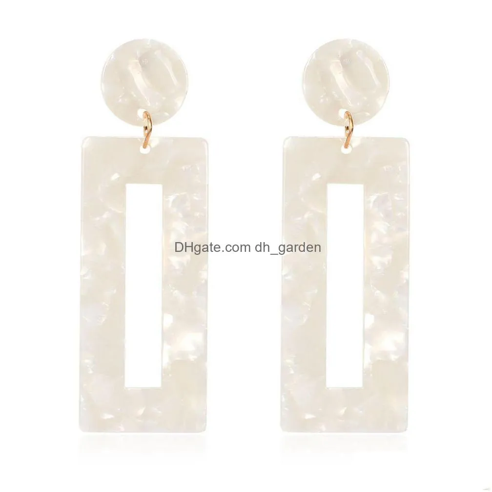 wholesale creative korean style geometric circle acetate acrylic resin big dangle drop statement ladys earrings shipping
