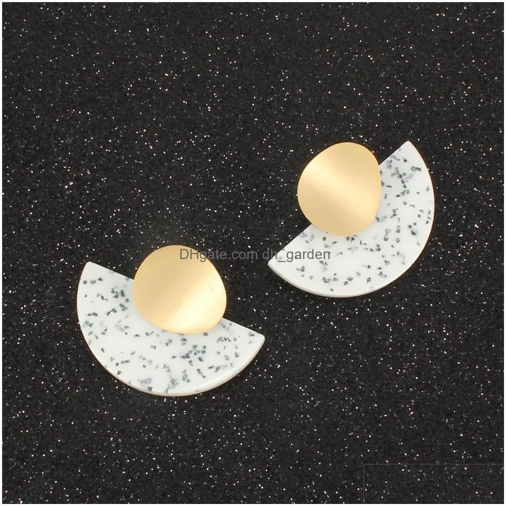 korean style geometric semicircle acetate acrylic resin chic big dangle drop statement ladys earrings shipping