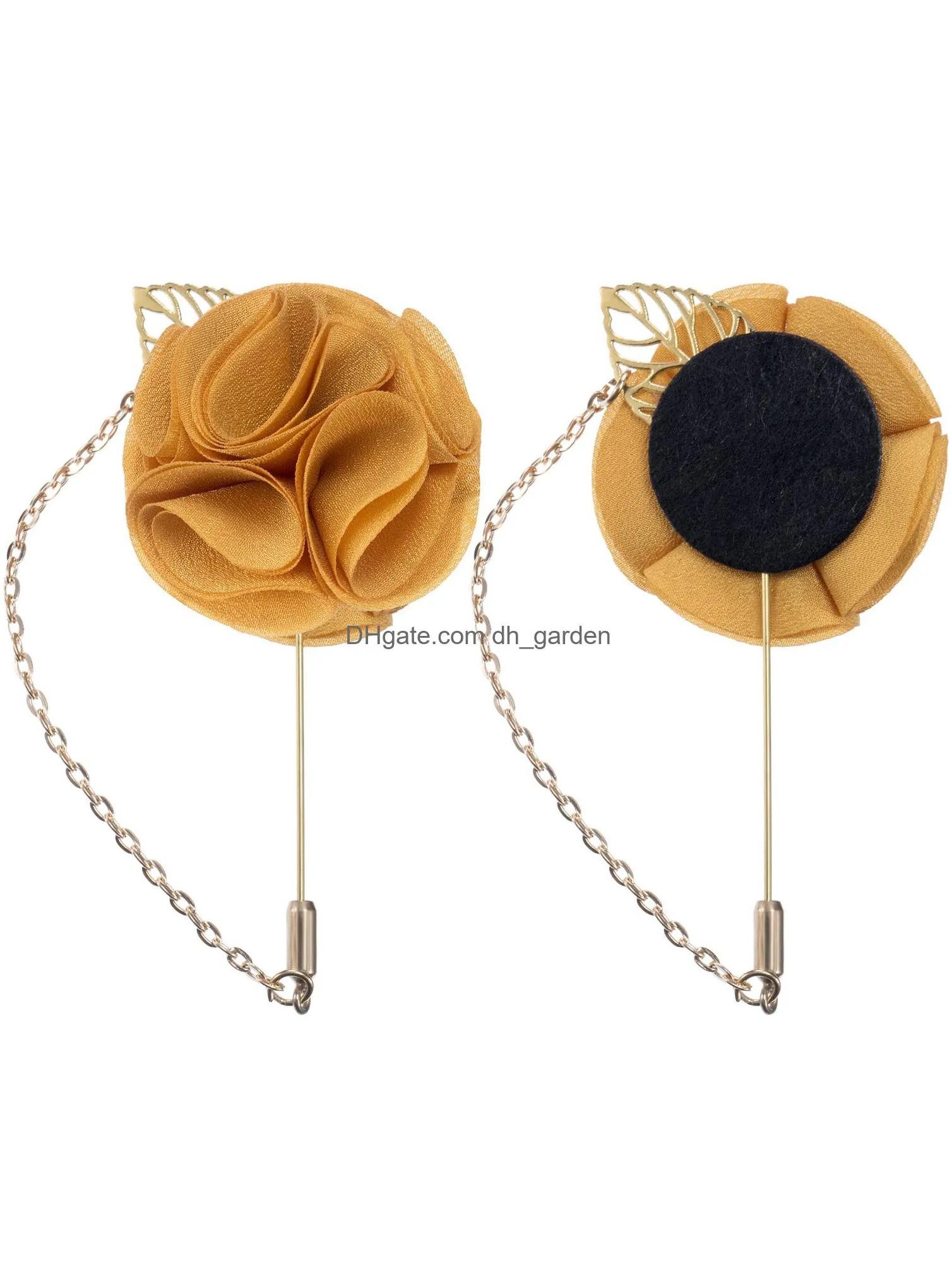 shappy mens satin lapel pins with metal chain handmade boutonniere pins with metal chain and storage box 15 colors