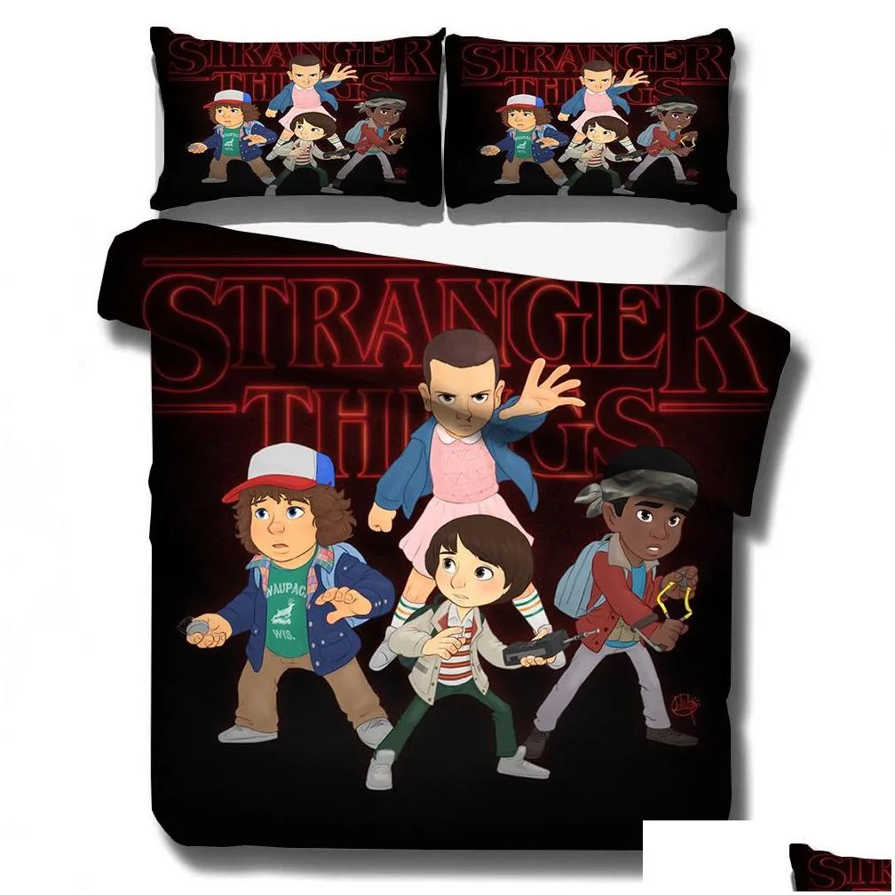 3d stranger things bedding set duvet covers pillowcases science fiction movies comforter bedding set bed linenno sheet 201210