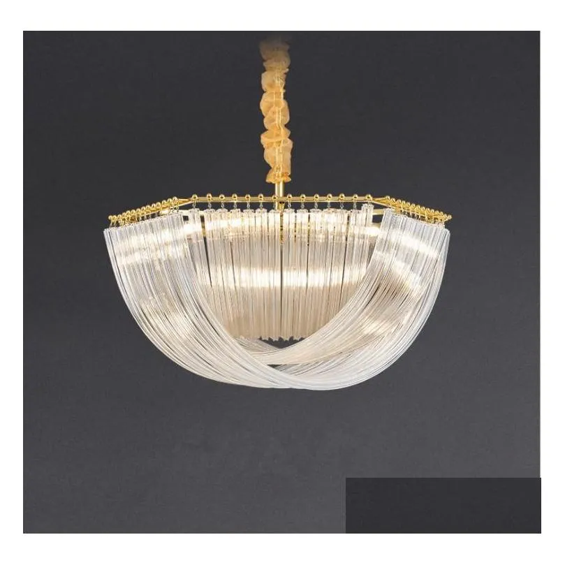 postmodern light luxury chandelier restaurant lamp crystal nordic villa living room household simple