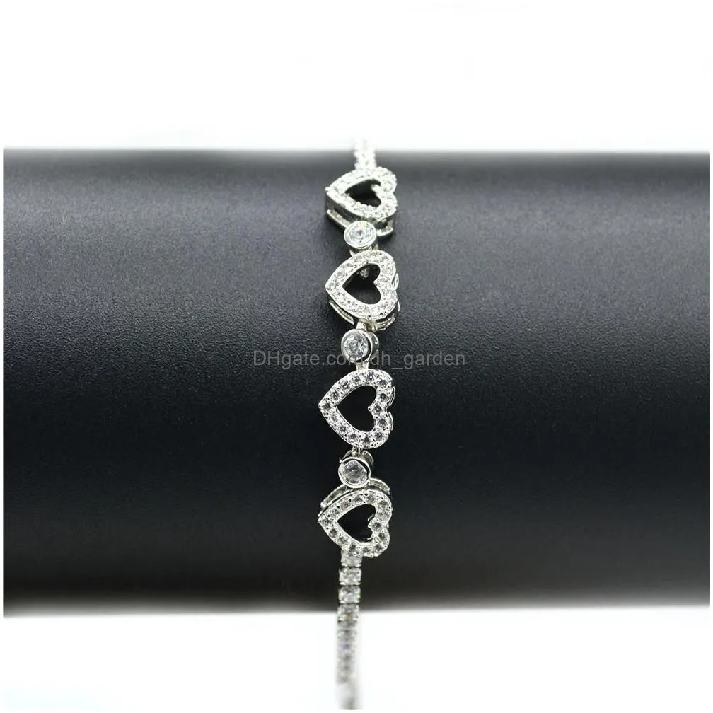wholesale fashioh tennis bracelet cubic zircon beads bracelets white rhinestone bangle chains strand bracelets for women luxury