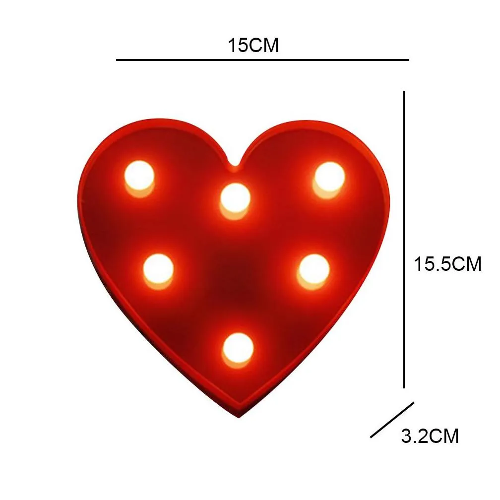 3d love heart night light led childrens bedroomtable lamp creative nightlight for romantic valentines day christmas kids gift