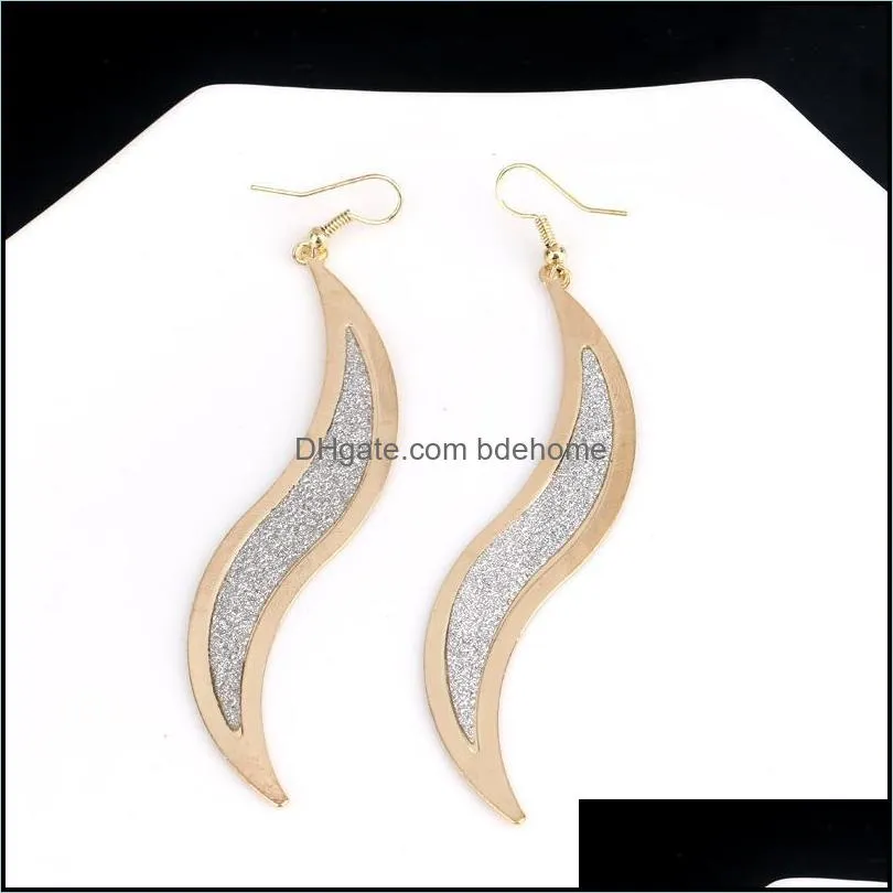 earring silver/gold crystal long pendientes for women scrub drop hook dangle novel earrings