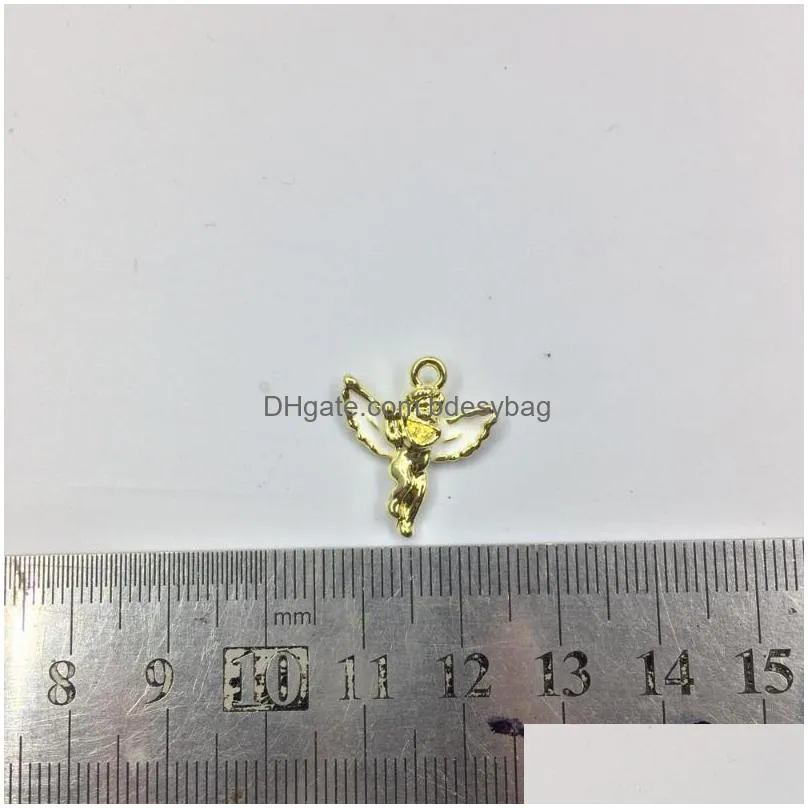 charms eruifa 10pcs 16mm angel with epoxy coin zinc alloy necklace earring bracelet jewelry diy handmade 2 colorscharms