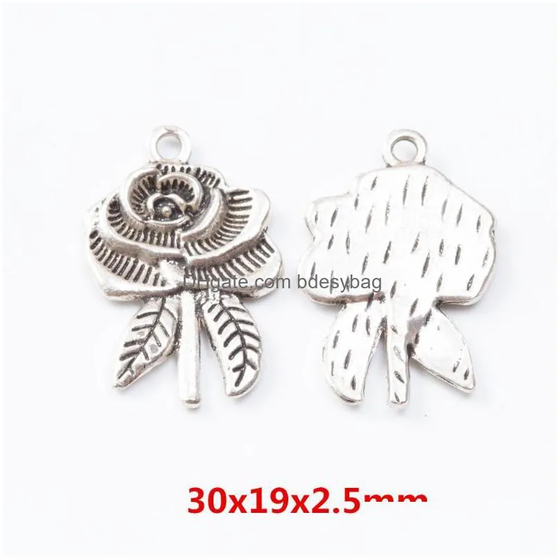 charms 9/12pcs vintage ancient flower zinc alloy pendant suitable for diy bracelet necklace metal jewelry accessories 74267428charms