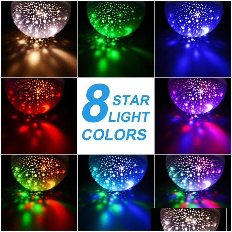 bedroom decor night lights rotating starry sky magic projector night light usb led night lamp lampe starlight for kids gift