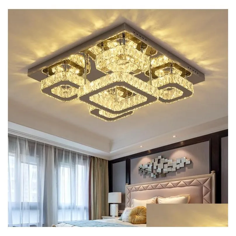 luxury silver ceiling lamp chandeliers living room modern crystal lights bedroom led lamps dining crystal fixtures kitchen