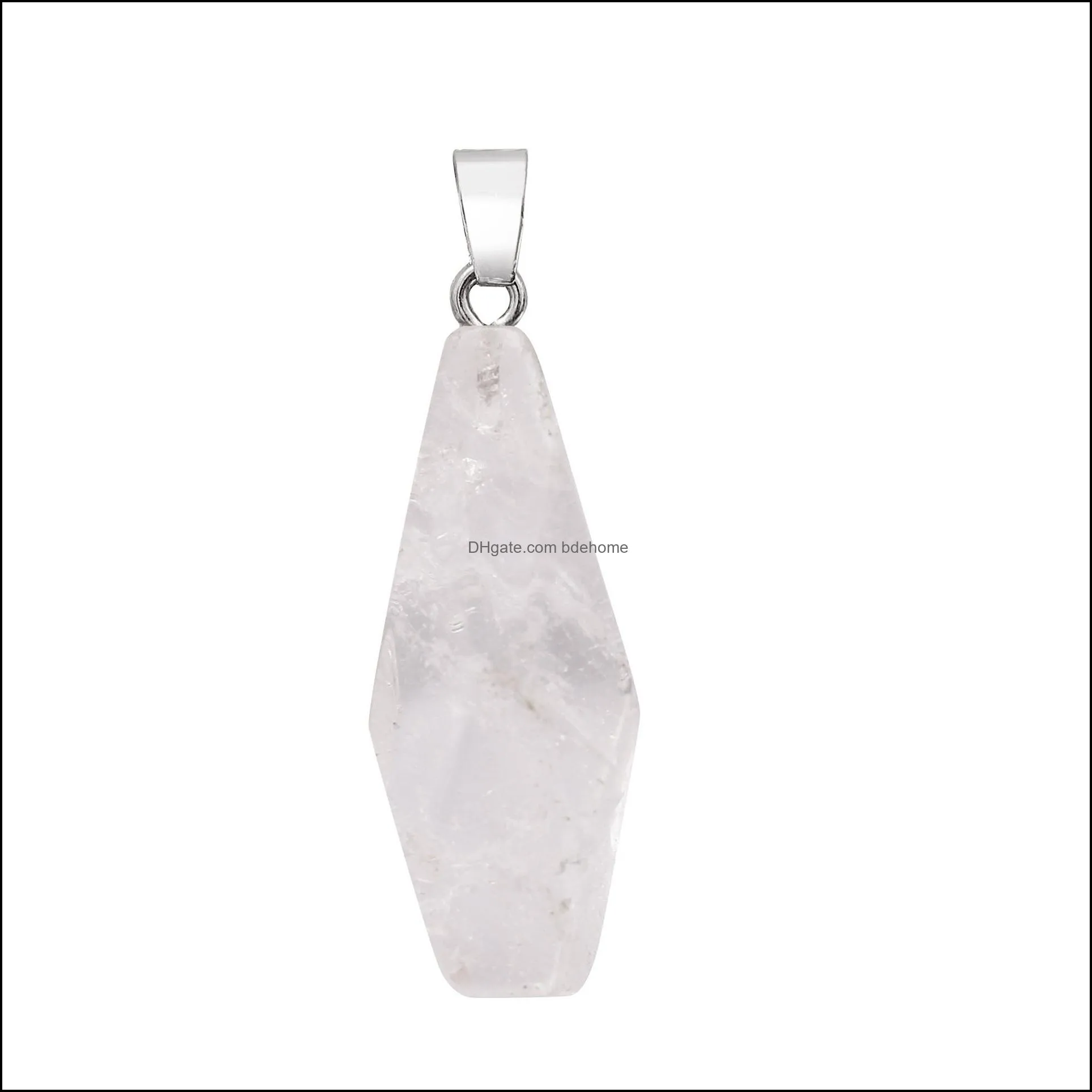 natural stone pendant necklace crystal irregular shape chakra reiki women women jewelry party gift 