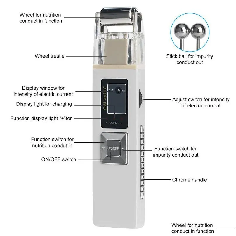 microcurrent facial massage lift tool iontophoresis skin firming machine iontophoresis spa salon beauty tool