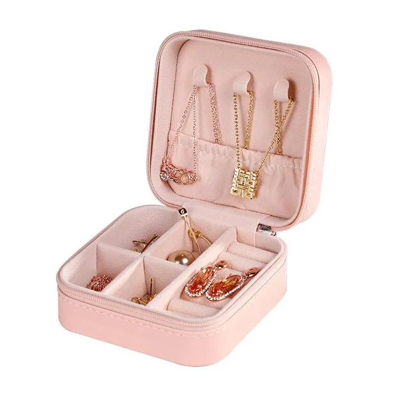 jewelry boxes 2022 organizer display travel pujewelry case portable box storage earring holder gift drop delivery smtdw