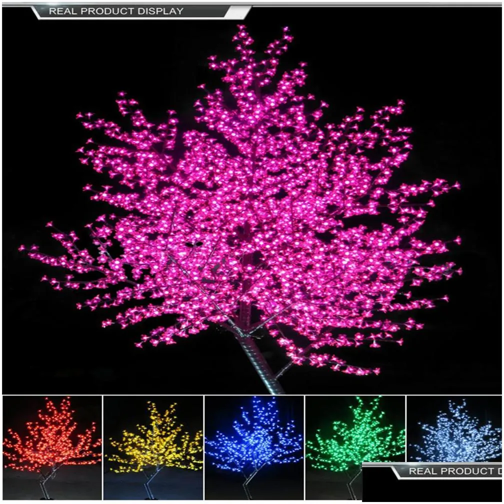 outdoor led artificial cherry blossom tree light christmas lamp 864pcs bulbs 1.8m height rainproof fairy garden decor