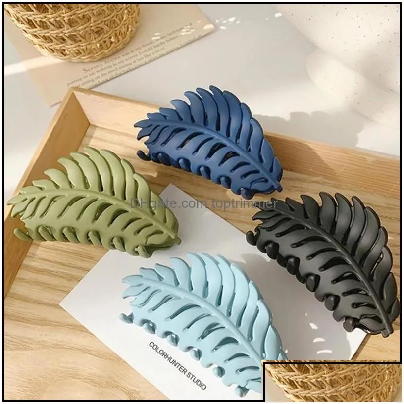  tools productssolid color c leaf clam clips frosted grip curly hair versatile practical hairpin women bathing aessories drop delivery
