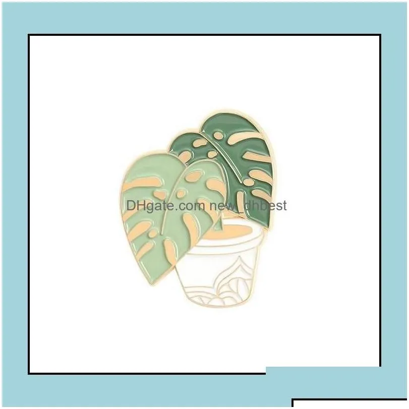 pins brooches cute plant green metal brooches pin enamel pins for women men gift fashion jewlery drop delivery jewelry dhet9