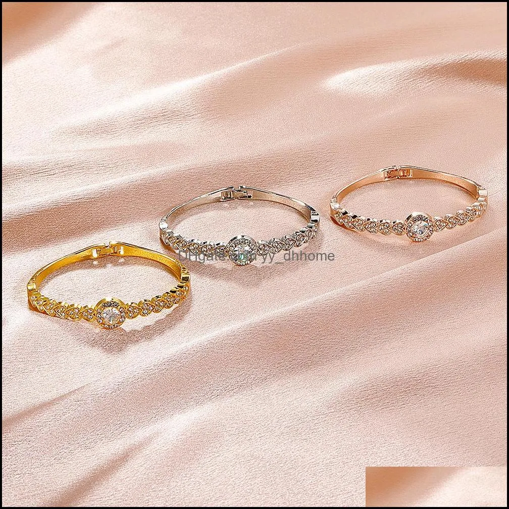 metal diamond bracelet simple retro full diamond love bracelet fashion personality jewelry women