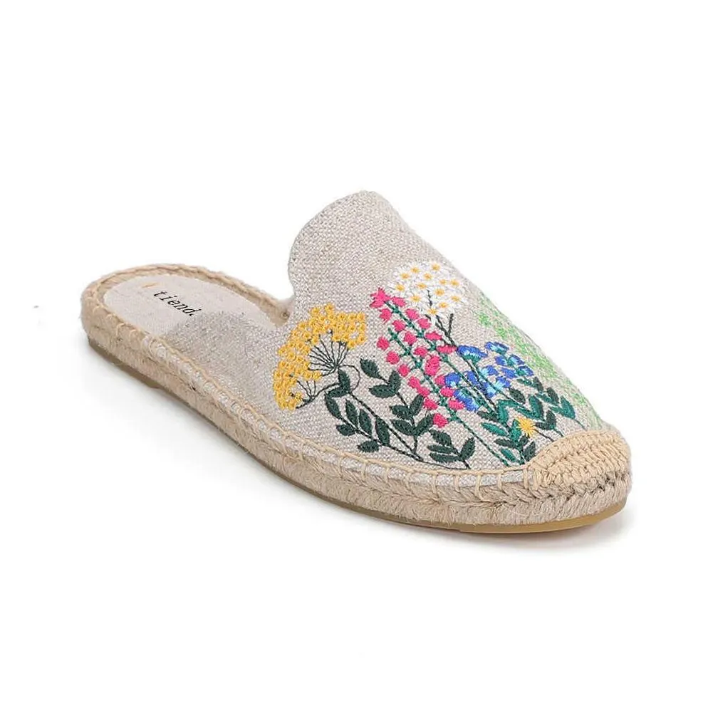 tienda soludos espadrilles slippers for flat timelimited real hemp summer rubber floral terlik slides woman shoes 210903