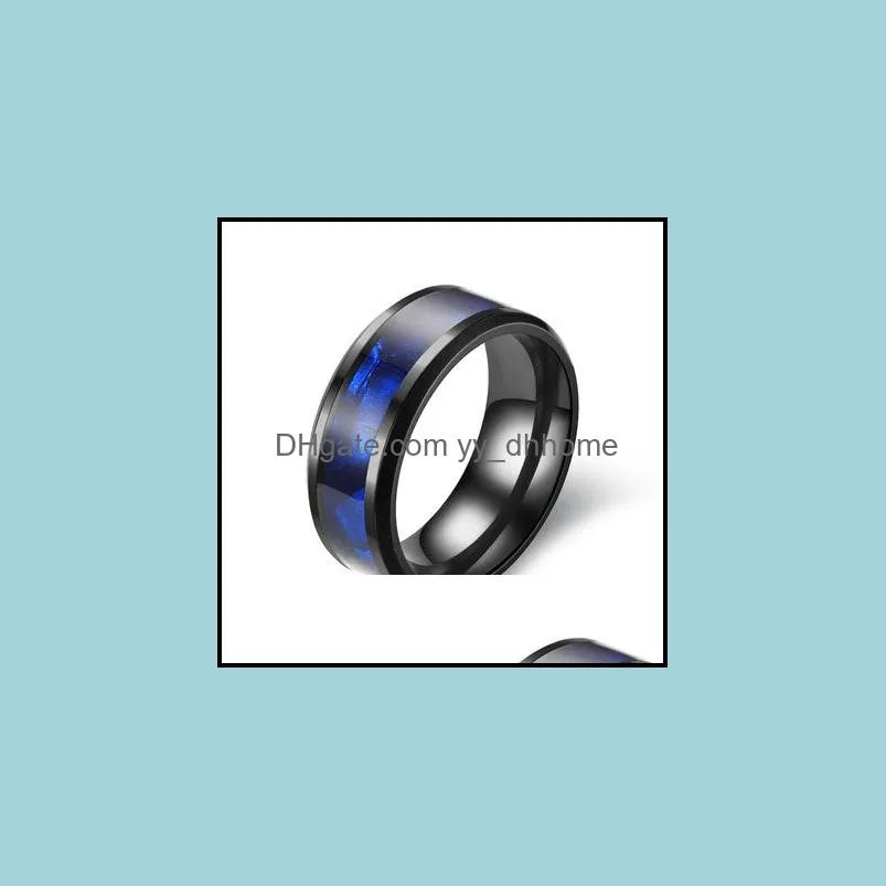 blue ring fashion titanium steel ring man retro ring stainless steel for women men jewelry