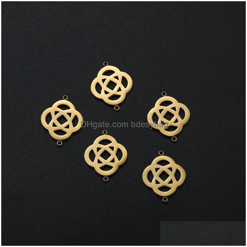 charms 5pcs stainless steel witch celtics knot gold plated witchcraft pendants for diy bracelet necklace jewelry making findingscharms