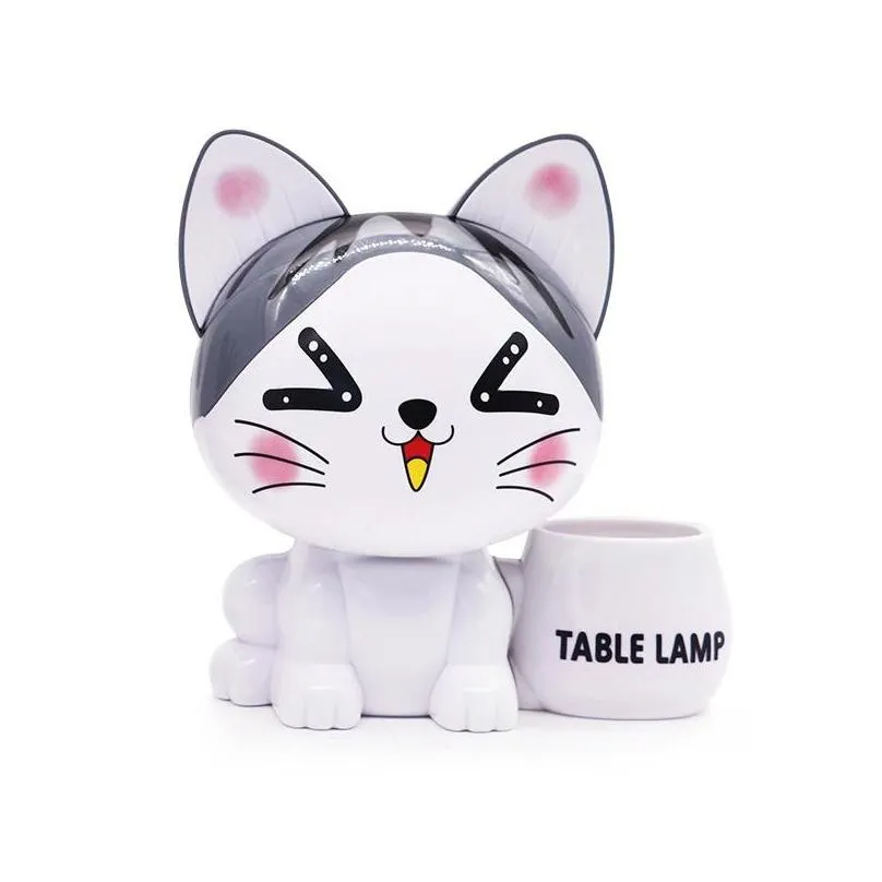 brelong led creative cat piggy bank table lamp student dormitory childrens night light usb charging folding lamp