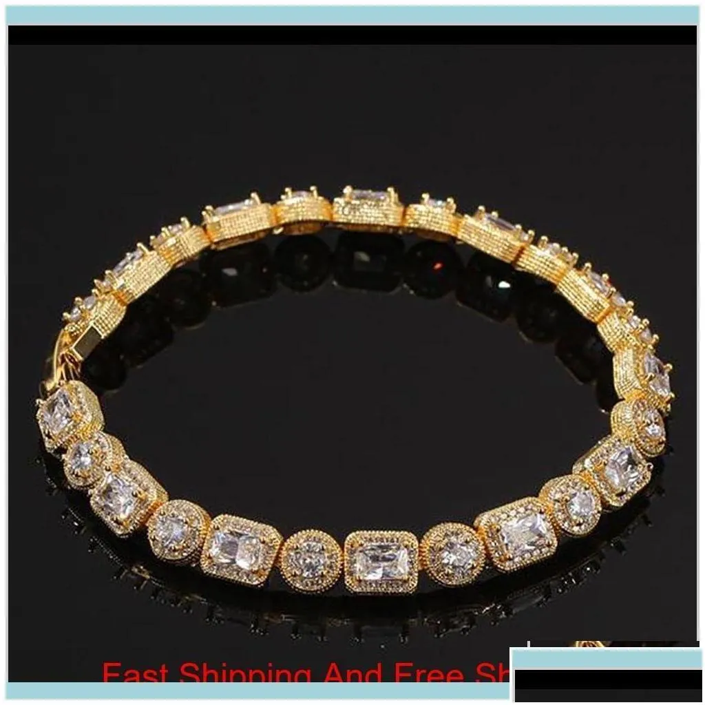 tennis bracelets jewelrymen square round mixed diamonds bling tenns bracelet gold sier 8inch 8mm simulate dimonds bangles braceles r0vkj