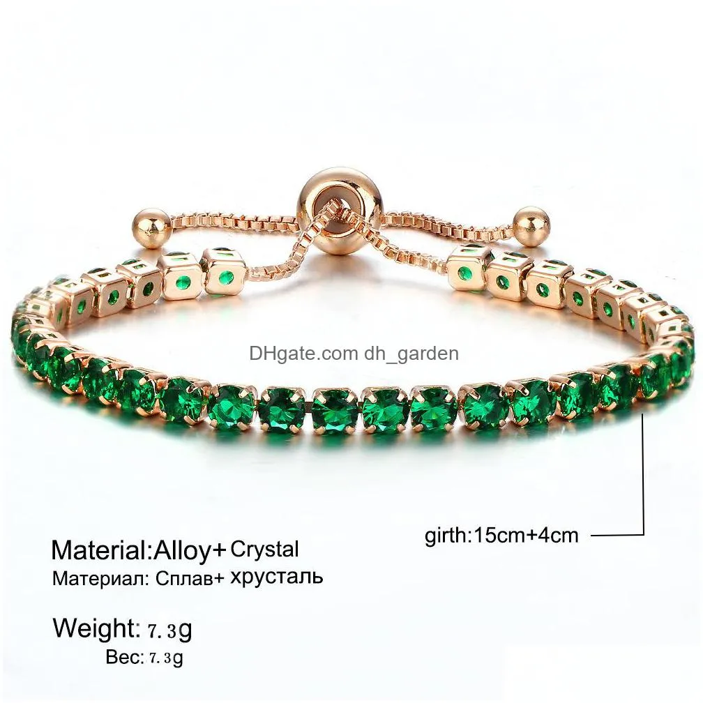 cr jewelry zircon bracelet glittering crystal pushpull bracelet ladies gold drill single row jewelry wholesale shipping