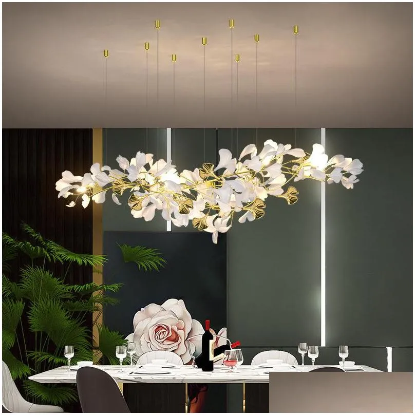 modern branches chandeliers lamp light with porcelain leaves interior home decor luxury chandelier lighting suspension hanging