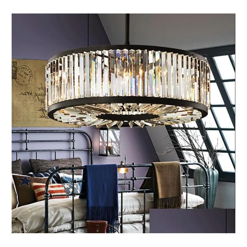 modern vintage crystal chandelier lighting pendant hanging light ceiling mounted chandeliers lamp for home el villa decor