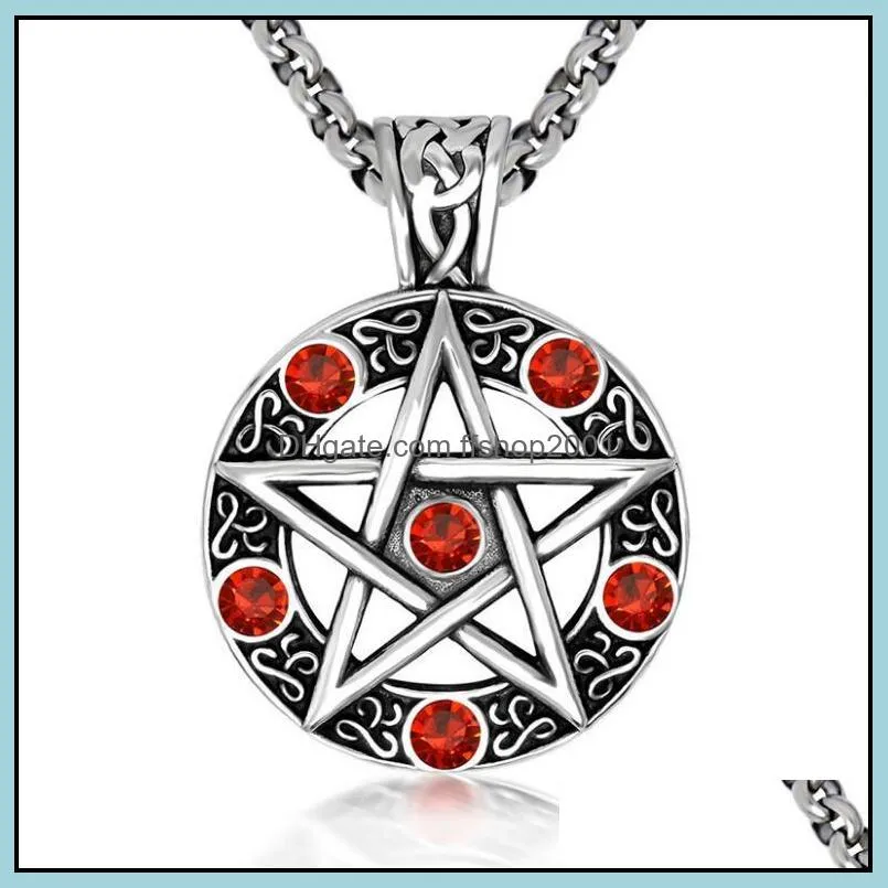 supernatural necklace pentagram pentacle fivepointed star wicca pagan dean winchester pendant vintage gothic jewelry wholesale
