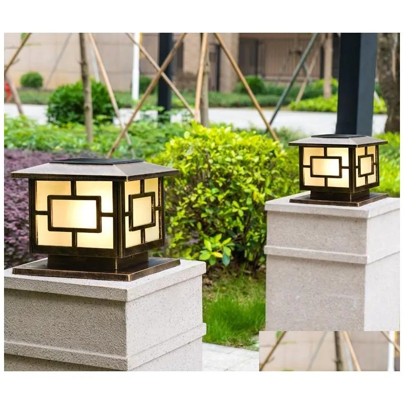 solar power led post lights landscape garden lights gate pillar lighting outdoor lamps for villa deck park yark