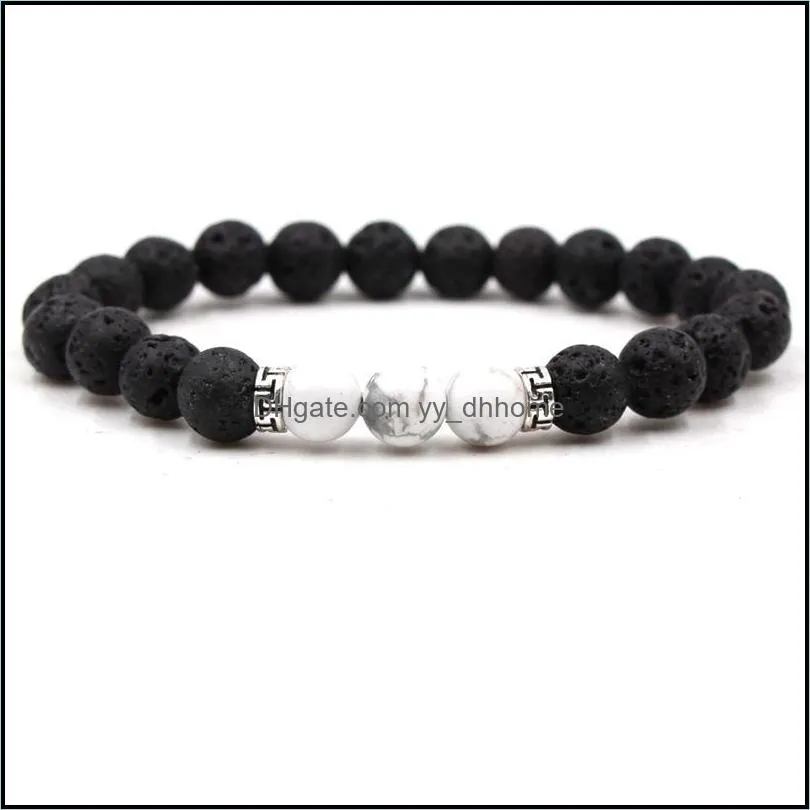 lava stone bracelet men strand bracelets women men jewelry wristband adjustable bead bracelet