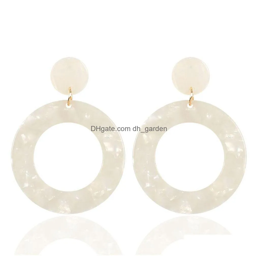 wholesale fashion leopard print geometric circle acetate acrylic big dangle drop statement lady earrings for women shipping