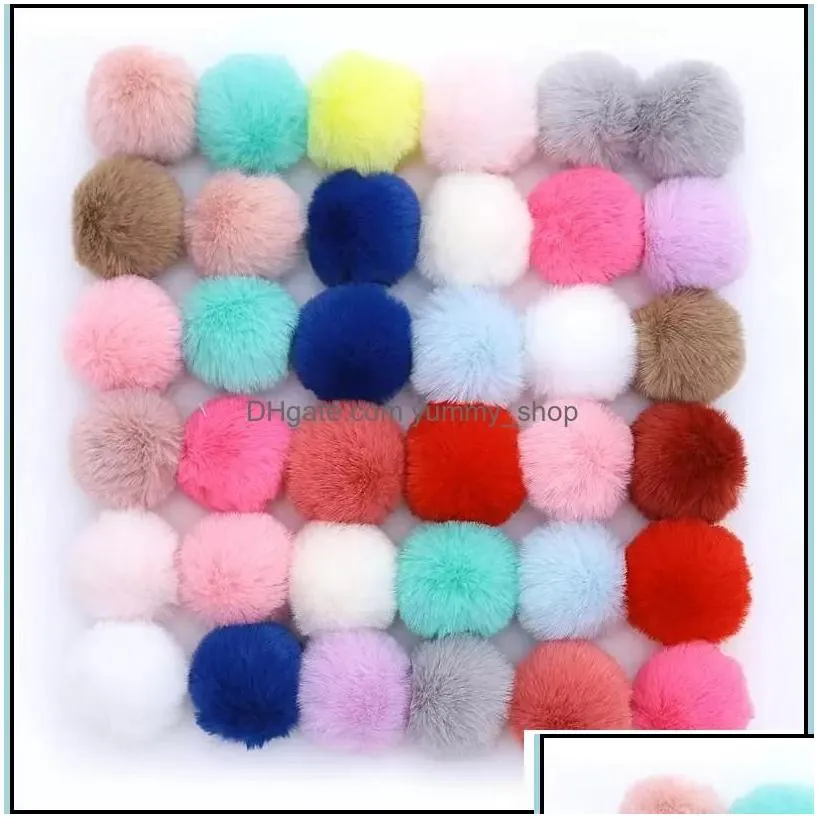 keychains lovely keychains womens pom poms faux rex rabbit fur 8cm ball key chains girl bag hang car ring pendant drop d dhseller2010