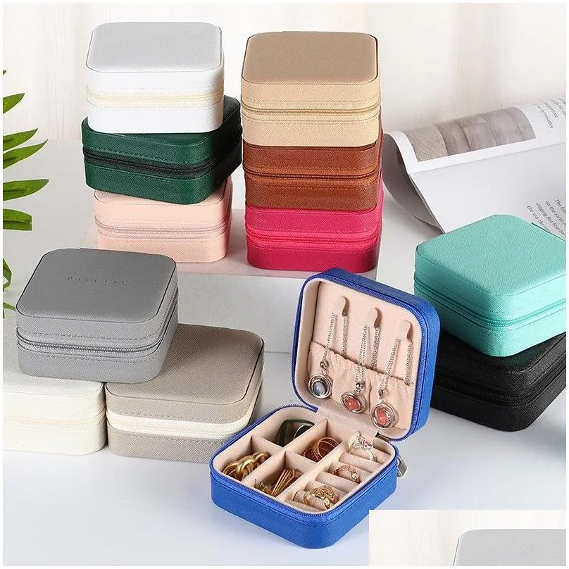 jewelry boxes 2022 organizer display travel pujewelry case portable box storage earring holder gift drop delivery smtdw
