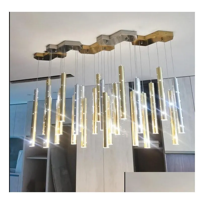 dining room led chandelier lighting modern nordic gold/silver combinable chandelier living room home decoration bar lighting