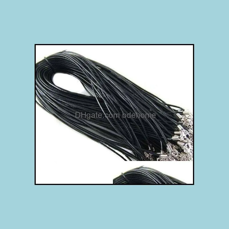 leather necklace snake beading cord string rope wire jewelry chain with lobster clasp components black locket choker necklaces