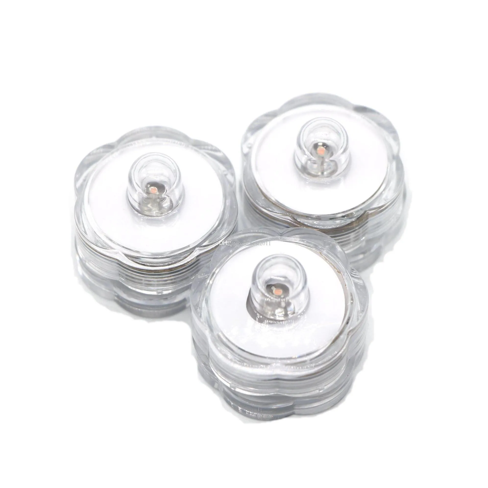 mini waterproof flower tea light submersible lamp for christmas holiday wedding party garden swimming pool cell battery