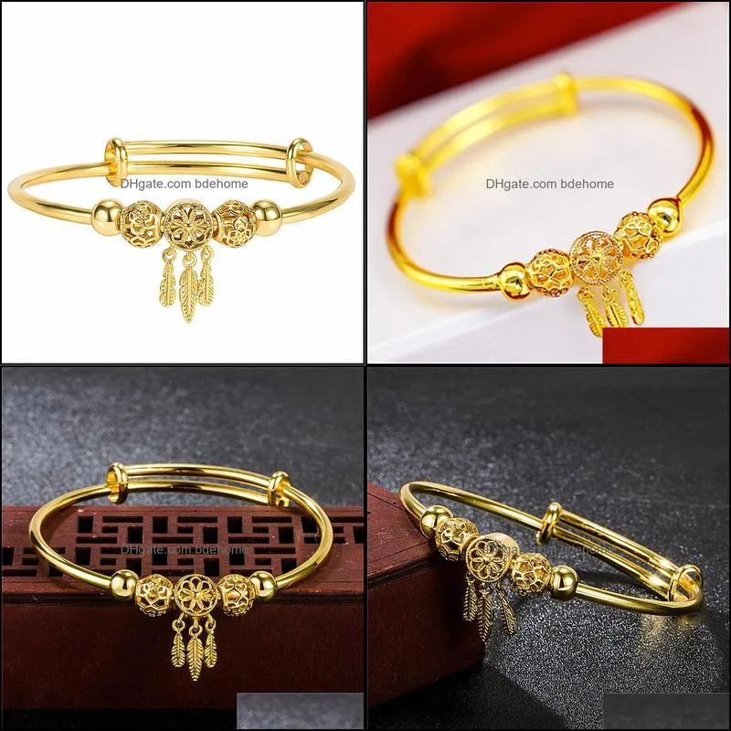 dreamcatcher feather tassel charm bracelet for women fashion bangle jewelry accessories sand gold bracelets bangles